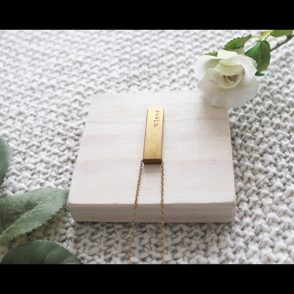 Raw Brass Personalized Necklace (J13) - Picture 4 of 6